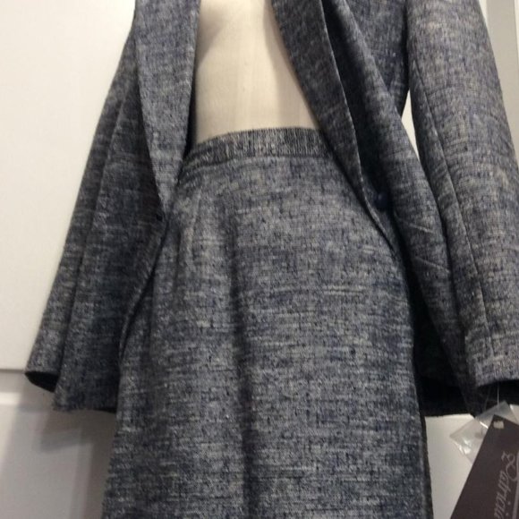 Vintage Patricia Roberts NWT tweed blazer & skirt set cotton/linen Size 8 - Picture 4 of 12